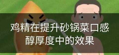 鸡精在提升砂锅菜口感醇厚度中的效果